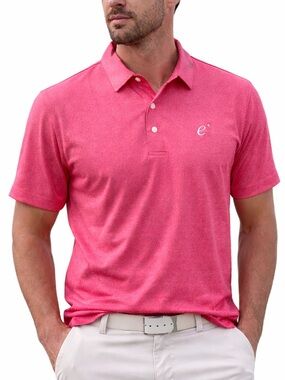 FootJoy Pink Speckled Golf Polo Shirt NWT Men’s Large Performance